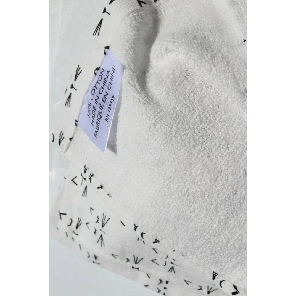 Set Of 2 Modern Meow CATS Black & White 100% Cotton Kitchen Towel 28